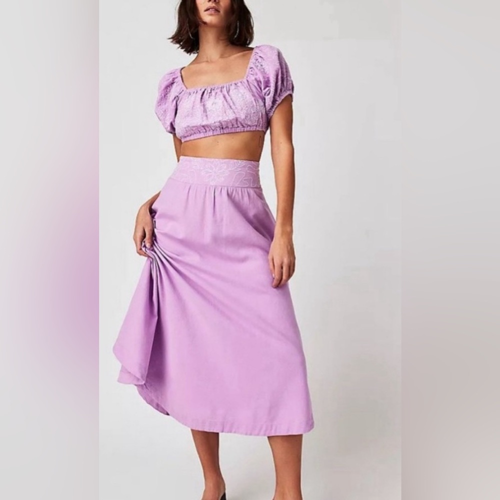 Free People Lotus Shirt and Skirt Set